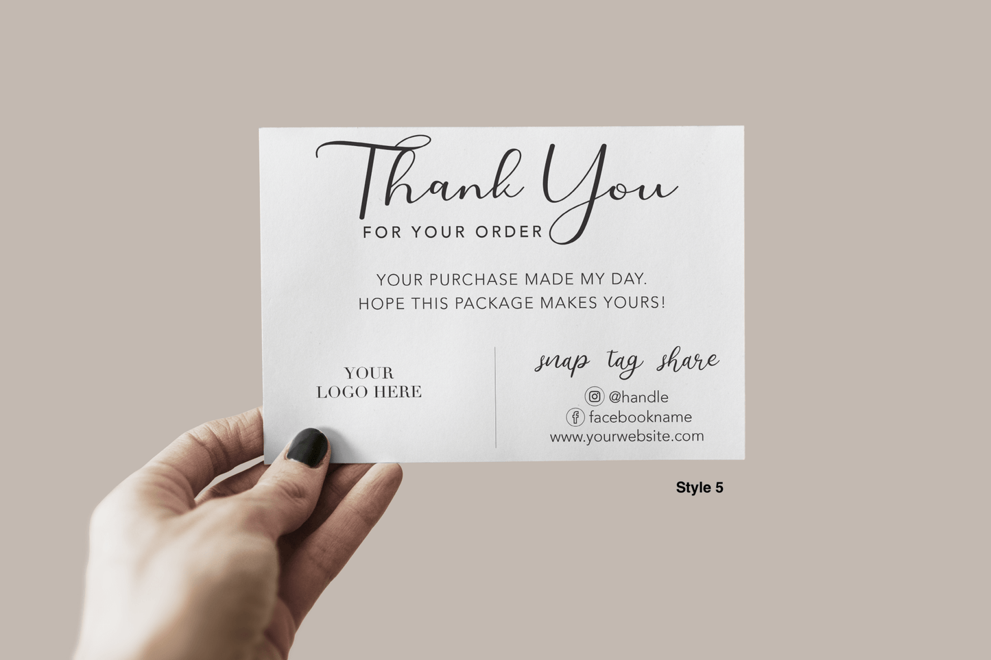 100 1.5" Circle Logo Stickers + 100 Thank You Cards Bundle Deal - Creationz By Saba