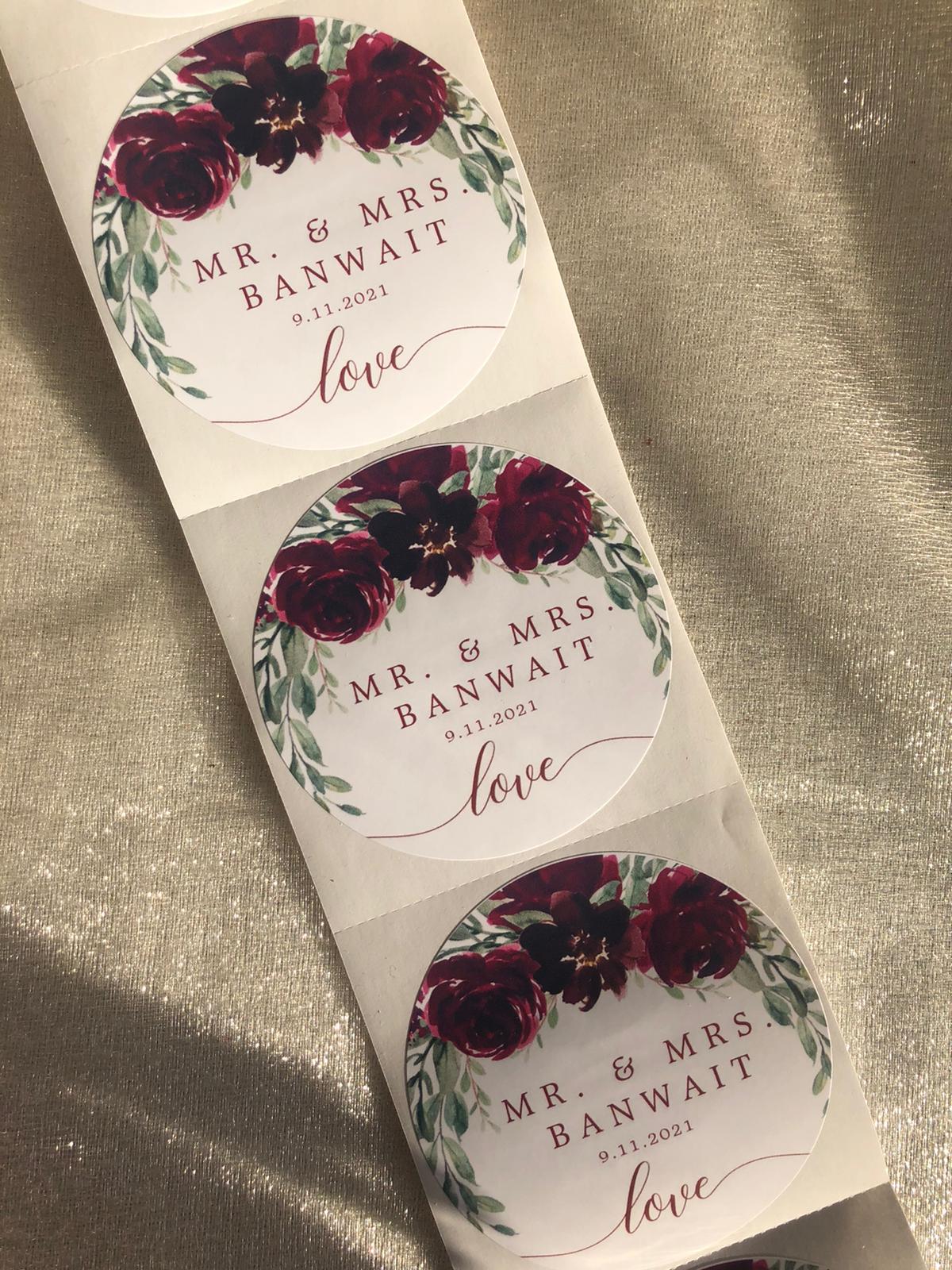 Wedding Stickers | Bridal Shower Stickers | Wedding Favour Stickers | Wedding Shower | Favour Stickers | Floral Wedding Stickers |