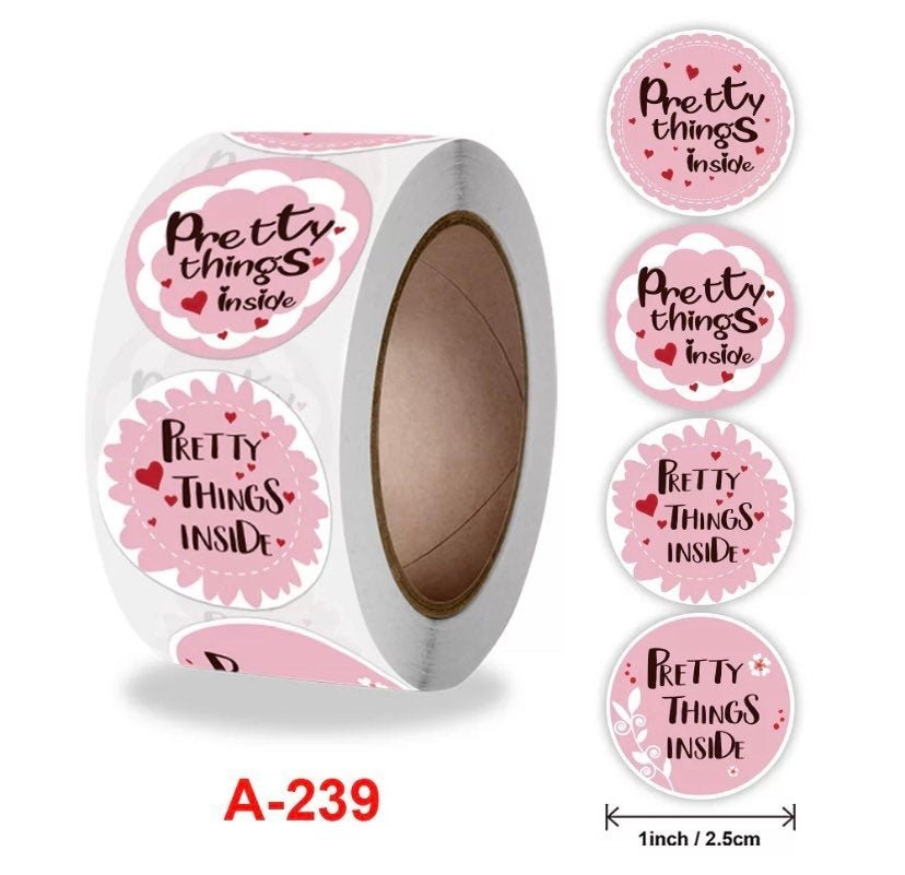 Pretty things inside stickers | 500 small business stickers | 500 stickers | packaging order stickers | packing stickers | thank you | shipping - Creationz By Saba