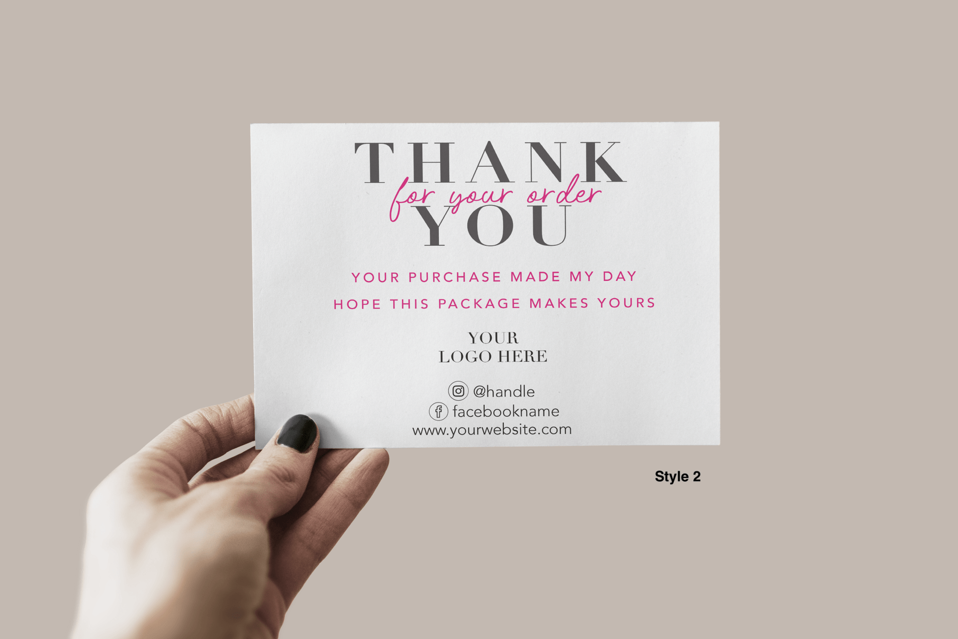 100 1.5" Circle Logo Stickers + 100 Thank You Cards Bundle Deal - Creationz By Saba