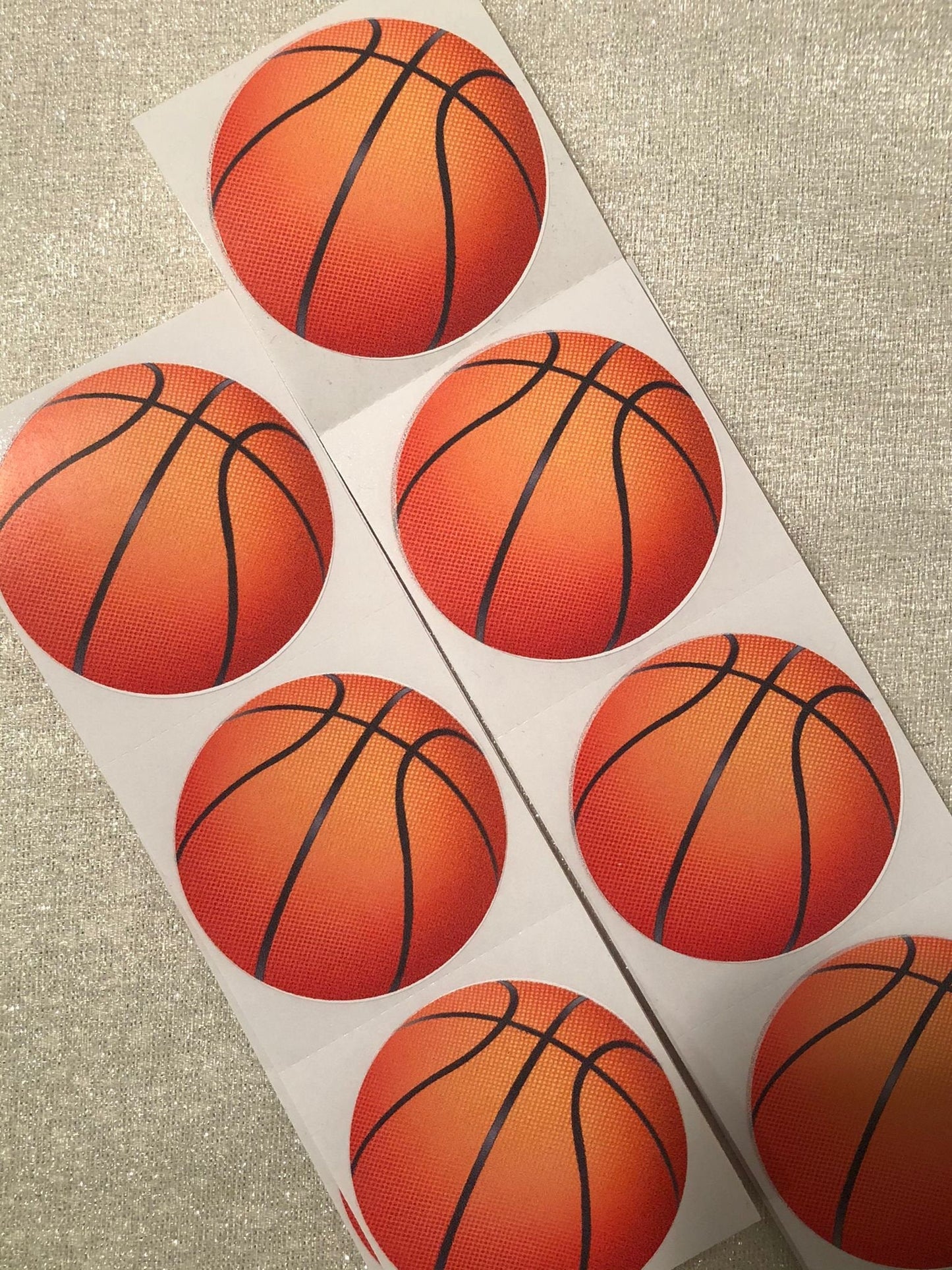 2” Round Basketball Sticker | Sports Stickers | Cupcake Topper Stickers | Basketball Planner Stickers | Calendar Stickers - Creationz By Saba