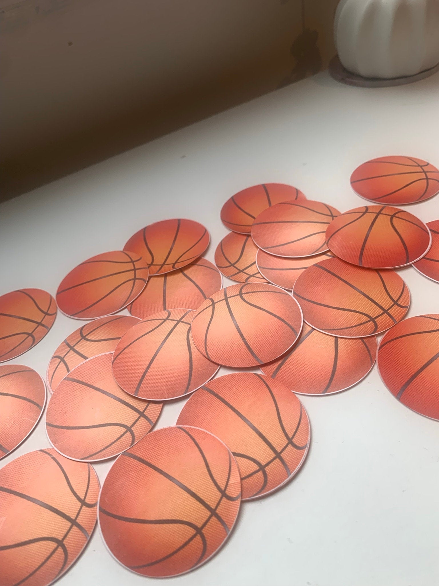 2” Round Basketball Sticker | Sports Stickers | Cupcake Topper Stickers | Basketball Planner Stickers | Calendar Stickers - Creationz By Saba