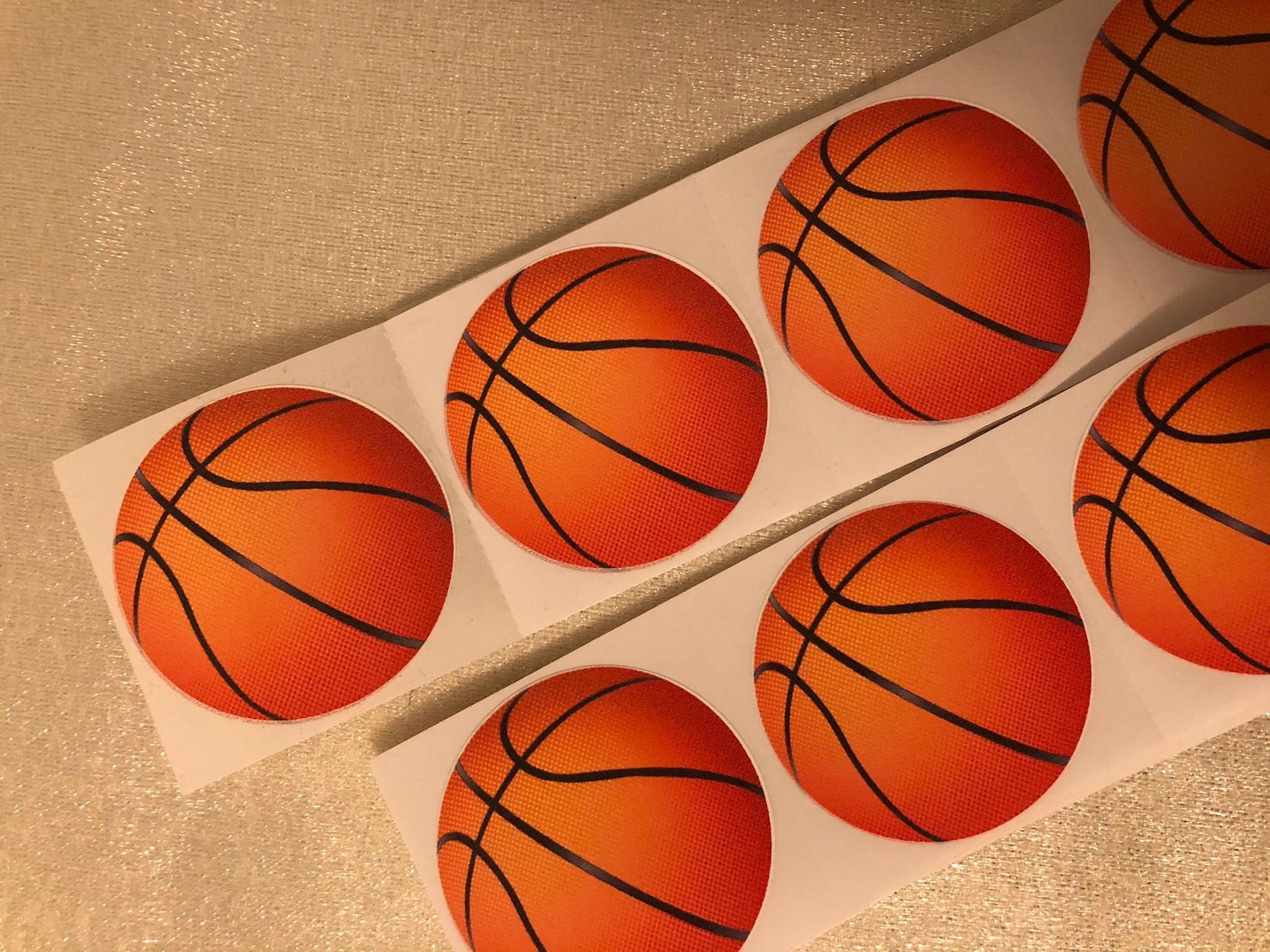 2” Round Basketball Sticker | Sports Stickers | Cupcake Topper Stickers | Basketball Planner Stickers | Calendar Stickers - Creationz By Saba