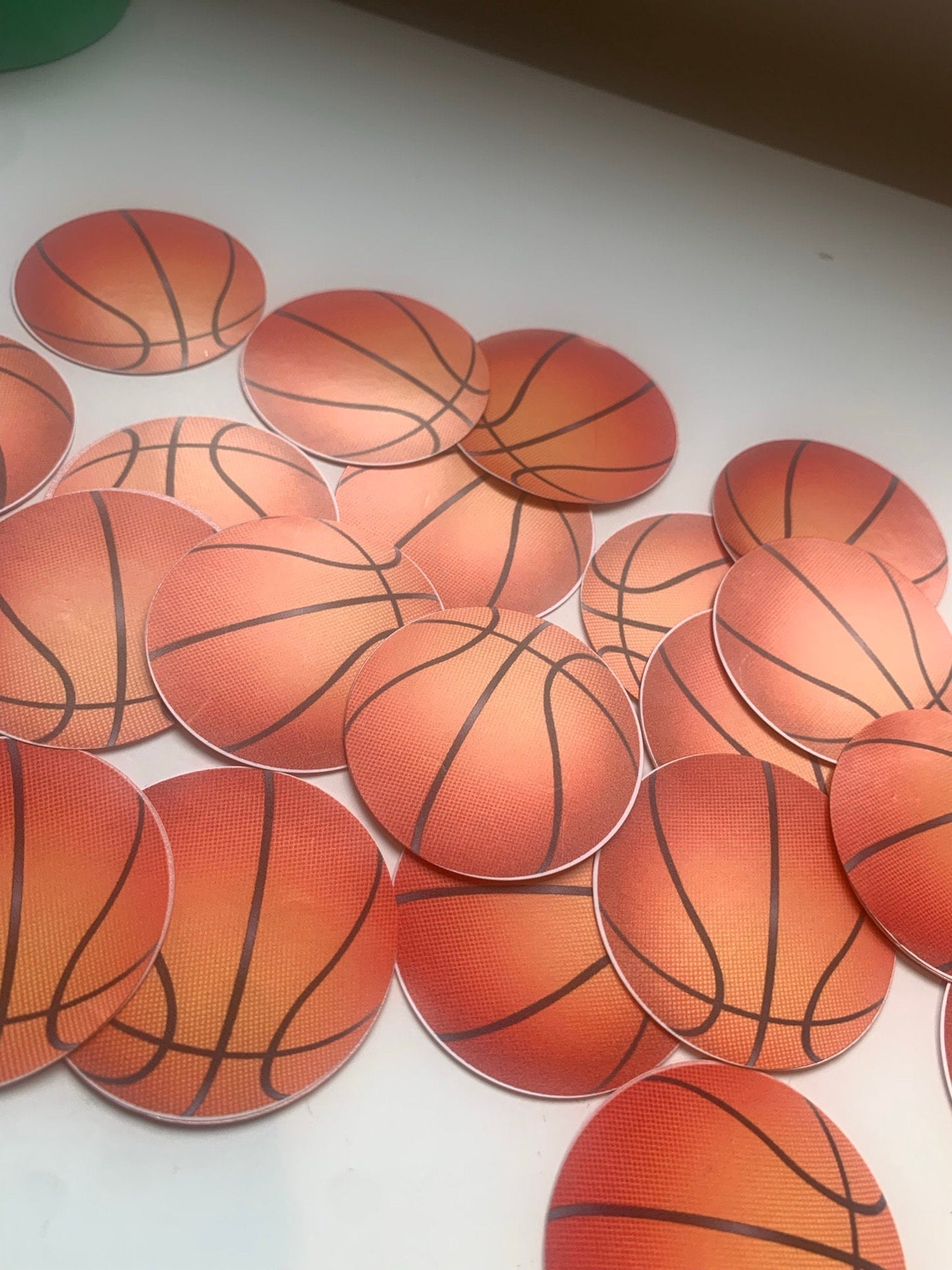 2” Round Basketball Sticker | Sports Stickers | Cupcake Topper Stickers | Basketball Planner Stickers | Calendar Stickers - Creationz By Saba