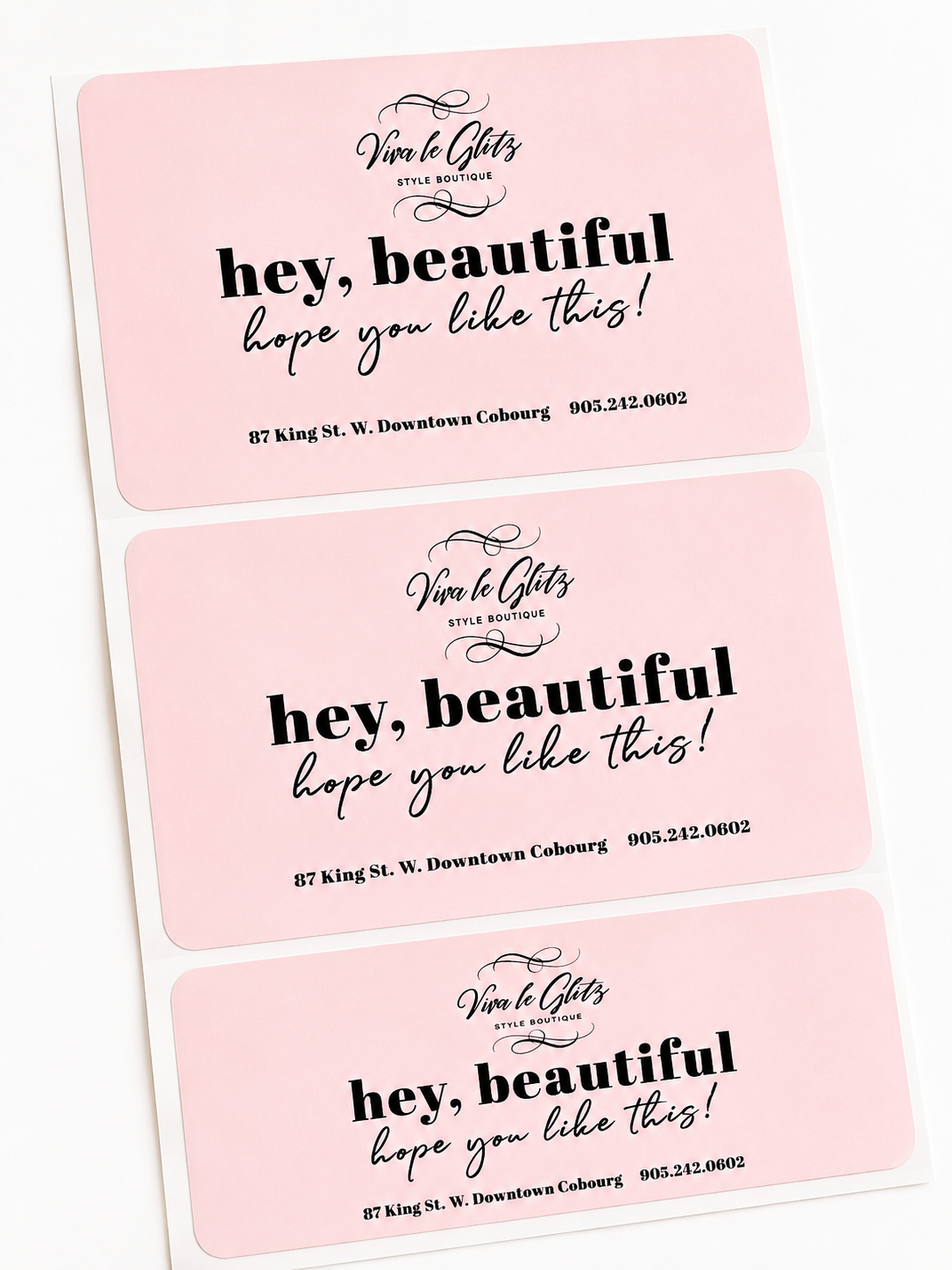 Hey Beautiful packaging labels | Custom Thank You Packaging label | Personalized Packaging | Small Business Branding Cards | Boutique Order stickers