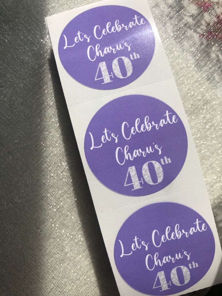 40th Birthday Stickers - Quantity 50 - Creationz By Saba