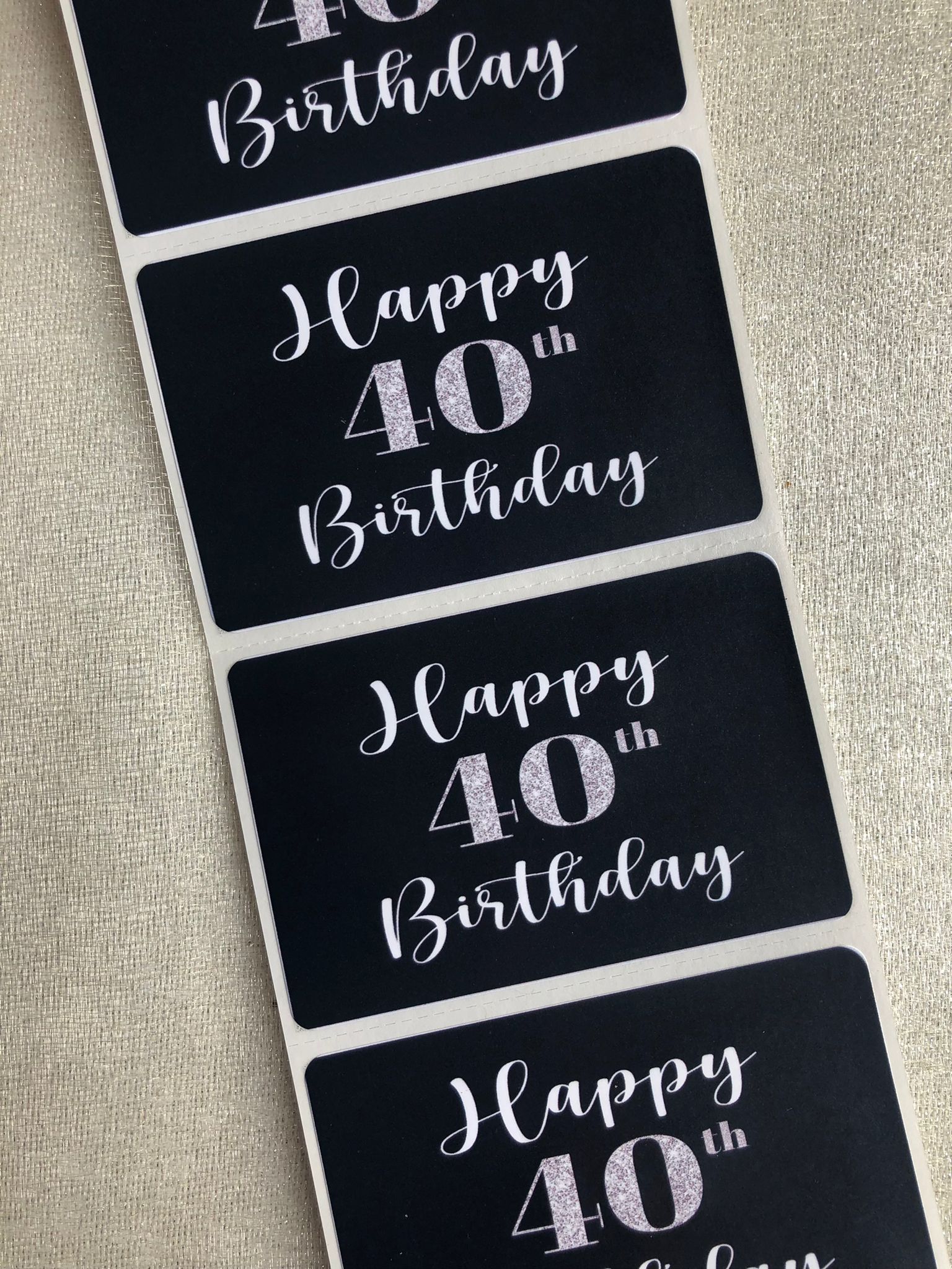40th Birthday Stickers - Quantity 50 - Creationz By Saba