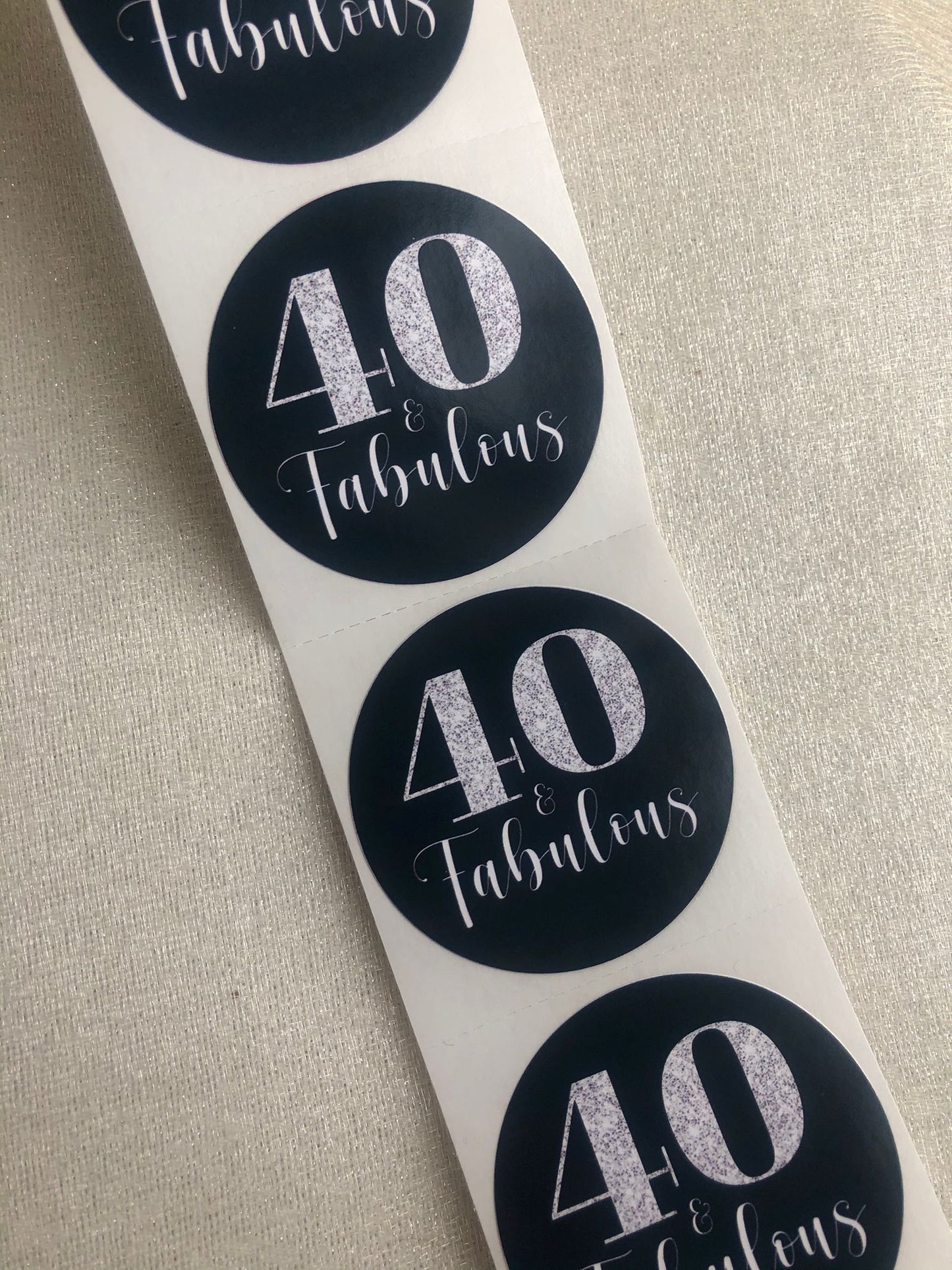 40th Birthday Stickers - Quantity 50 - Creationz By Saba