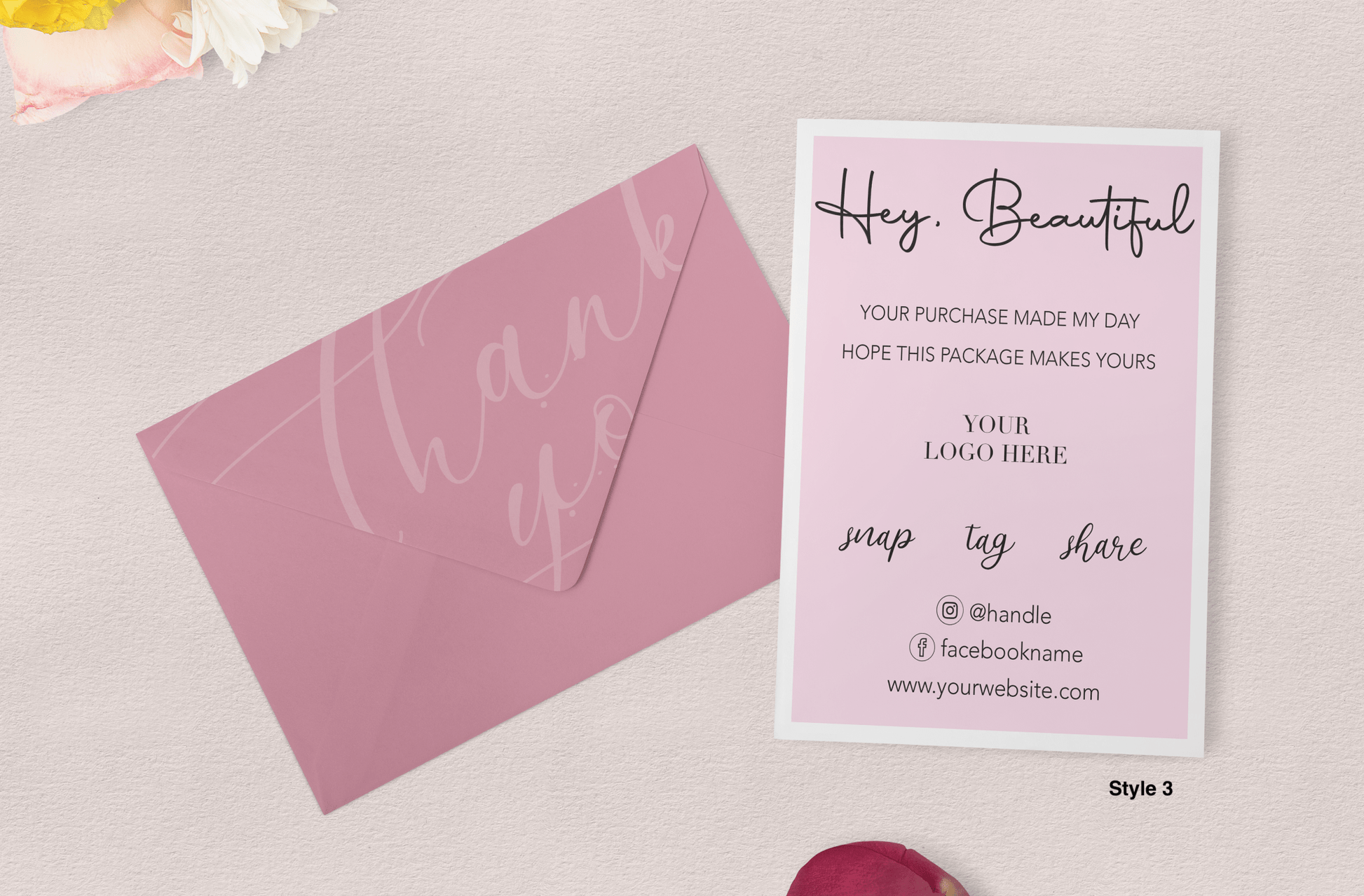 50 1.5" Circle Logo Stickers + 50 Thank You Cards Bundle Deal - Creationz By Saba