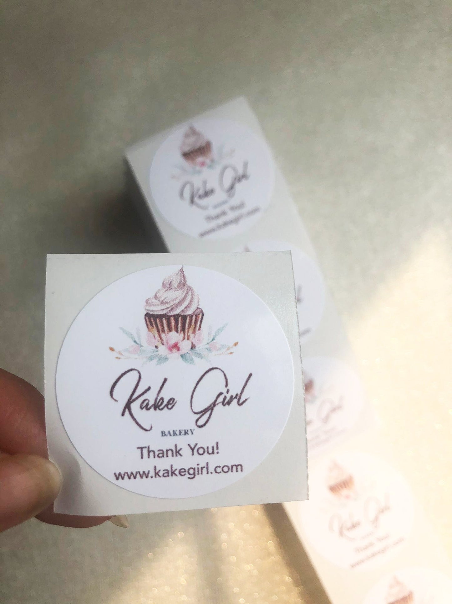 50 1.5" Circle Logo Stickers + 50 Thank You Cards Bundle Deal - Creationz By Saba