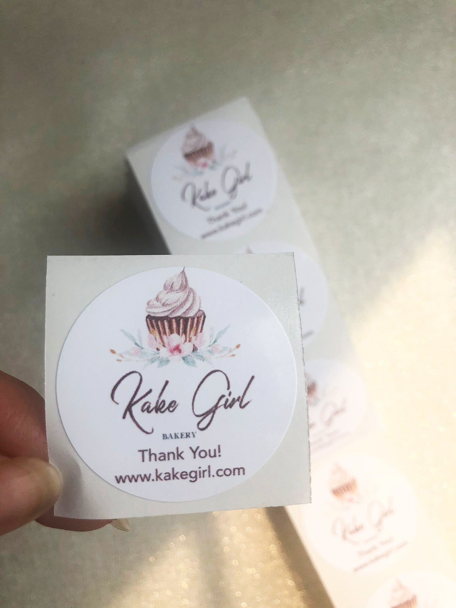 50 1.5" Circle Logo Stickers + 50 Thank You Cards Bundle Deal - Creationz By Saba