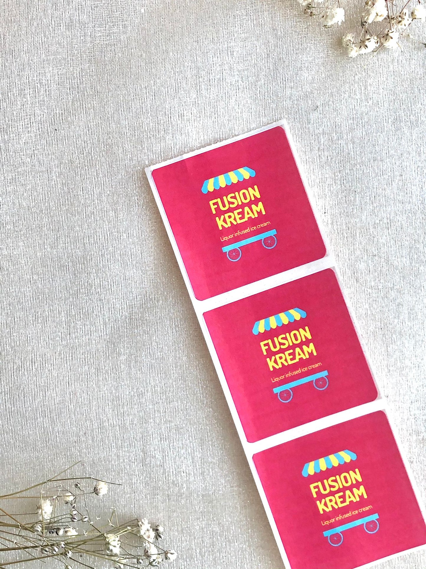 50 Custom Logo Stickers - Creationz By Saba