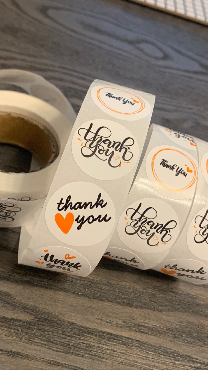 Thank you stickers | sticker roll | small business stickers | 500 stickers | packaging order stickers | packing stickers | thank you | ship