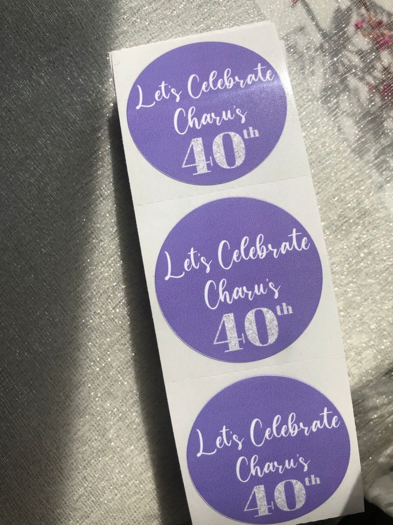 40th Birthday Stickers - Quantity 50