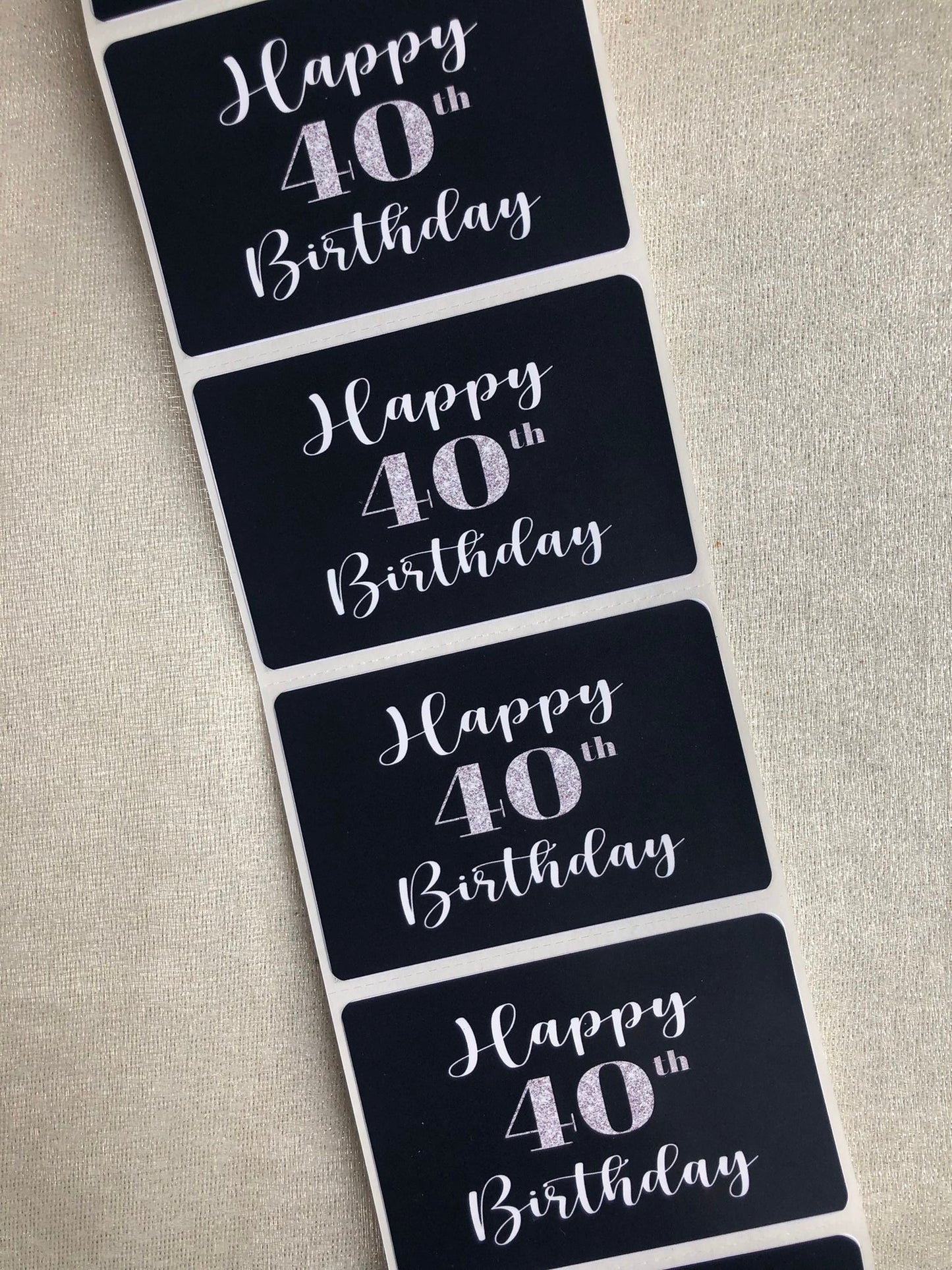 40th Birthday Stickers - Quantity 50