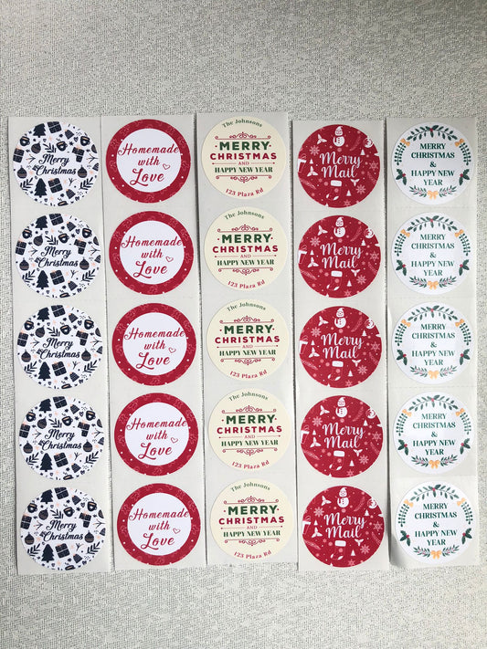 Christmas Stickers 1.5" Circle - Creationz By Saba