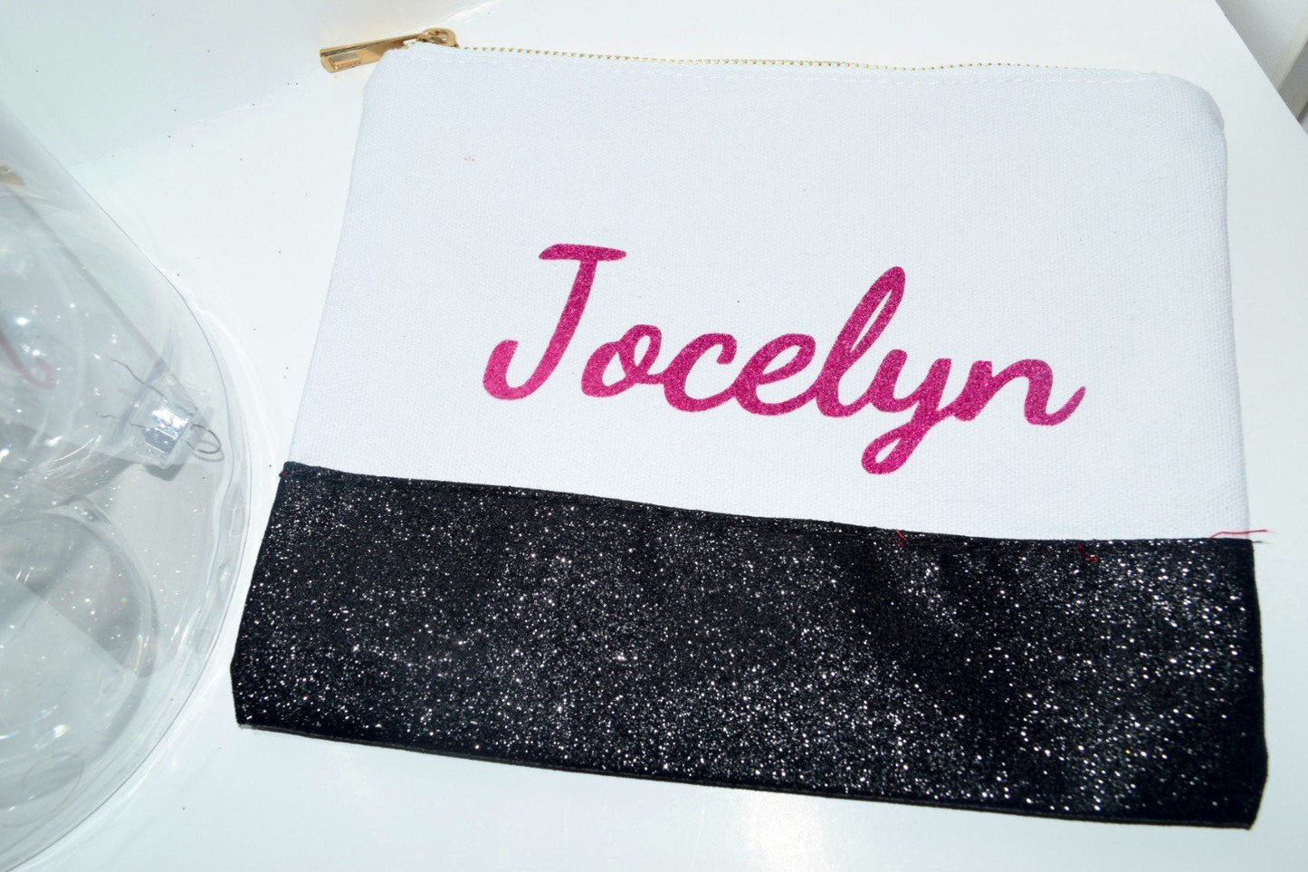 Custom Glitter Makeup bag | Personalized Makeup Bag | Mask Bag | Makeup vanity bag | Custom Bag | Cosmetic Pouch with Name | Pencil Case - Creationz By Saba