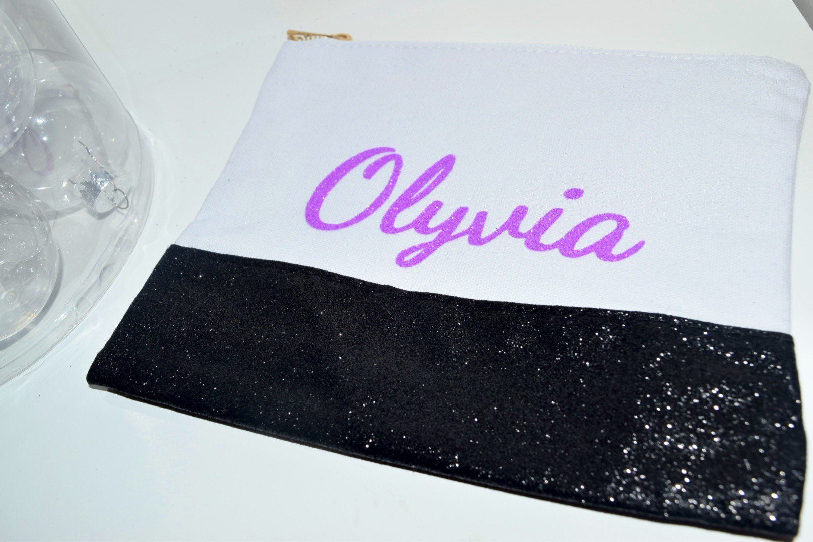 Custom Glitter Makeup bag | Personalized Makeup Bag | Mask Bag | Makeup vanity bag | Custom Bag | Cosmetic Pouch with Name | Pencil Case - Creationz By Saba