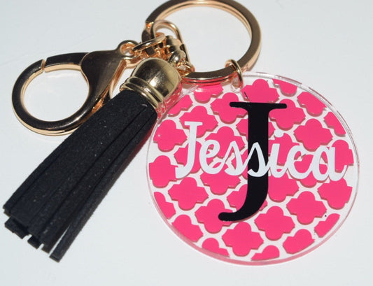 Custom Name Keychain | Mom Keychain | Bride key | monogram Keychains | Monogram Key Chain | Monogram Key Fob | Custom Keychain with Tassel | - Creationz By Saba