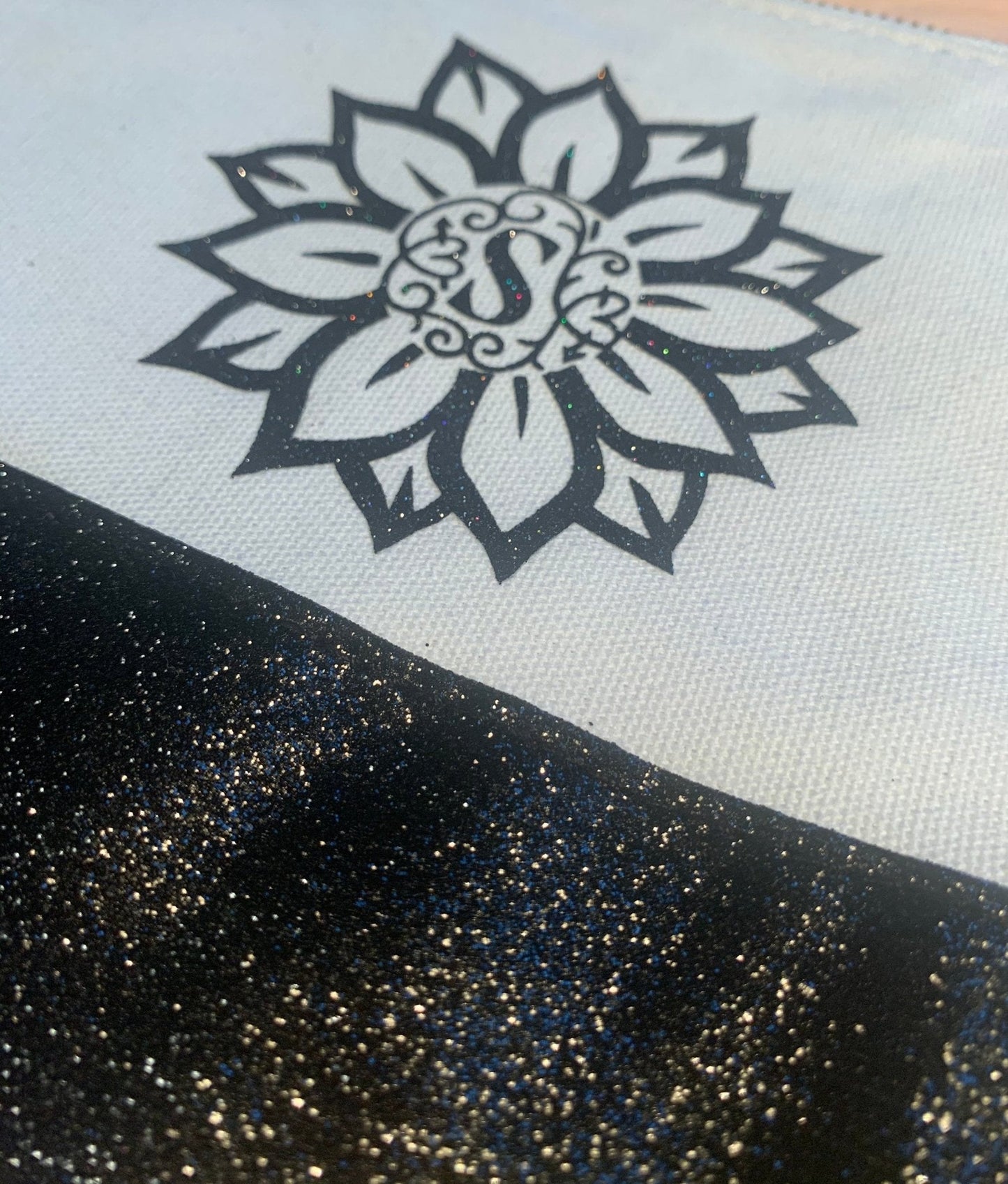 Custom Sunflower Monogram Bag | Custom Design Your Makeup Bag | Personalized Makeup Bag | Mask Bag | Accessory Bag | Maid of Honor Gift | - Creationz By Saba