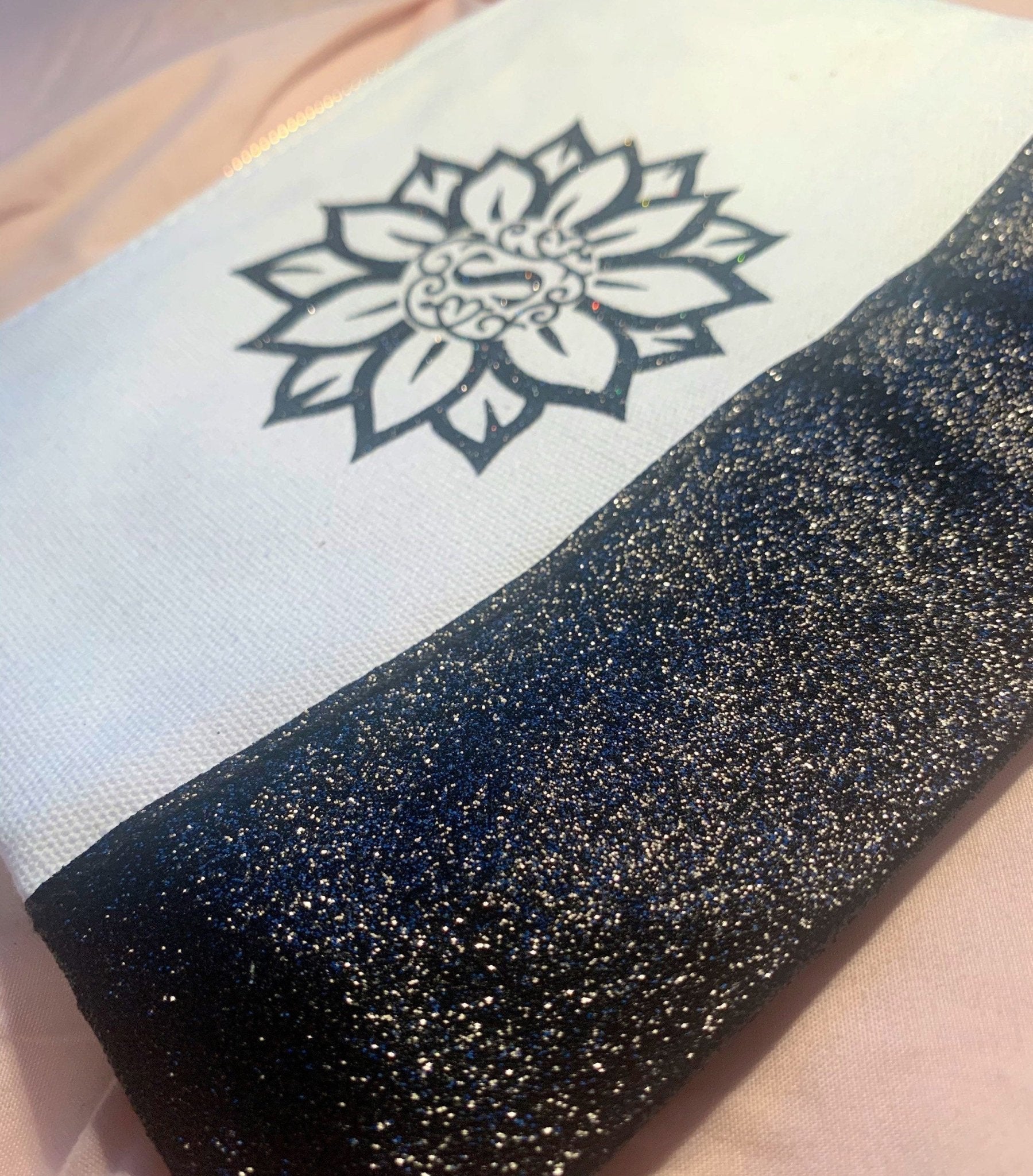 Custom Sunflower Monogram Bag | Custom Design Your Makeup Bag | Personalized Makeup Bag | Mask Bag | Accessory Bag | Maid of Honor Gift | - Creationz By Saba