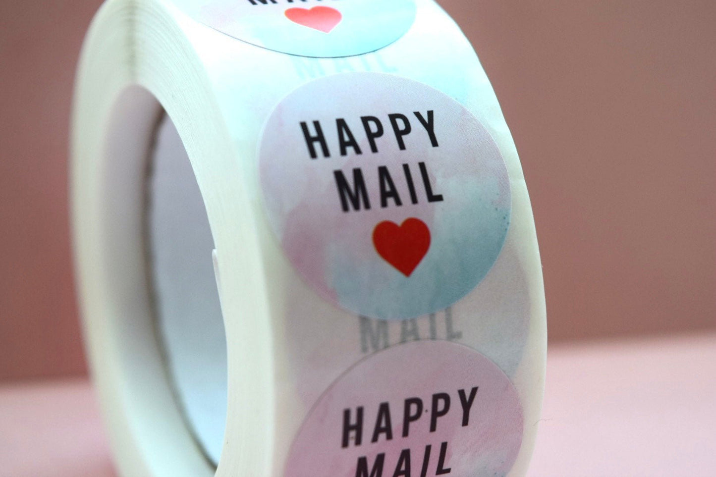 Happy mail stickers | 500 sticker roll | small business stickers | 500 stickers | packaging order stickers | packing stickers | sealing - Creationz By Saba