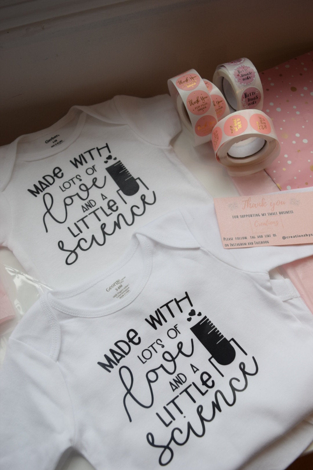 Made With Love And Science Baby Onesie® | Love and Science Baby Onesie® | IVF Baby Onesie® | Rainbow Baby | Miracle Baby Onesie | Baby Boy - Creationz By Saba