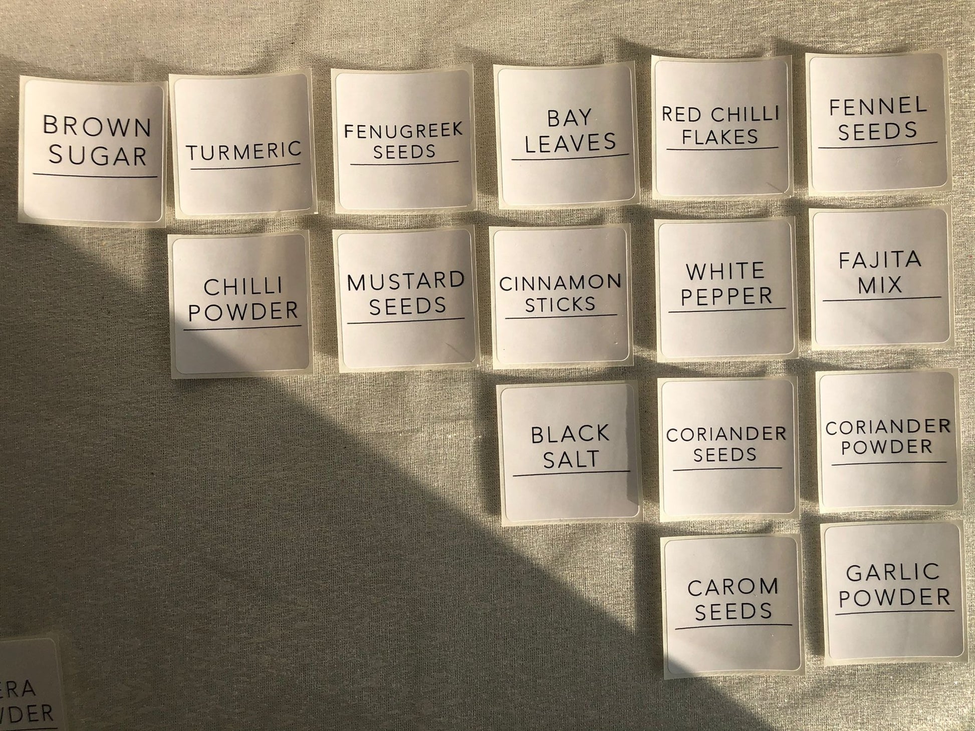 Minimalist Square Kitchen Jar Labels - Creationz By Saba