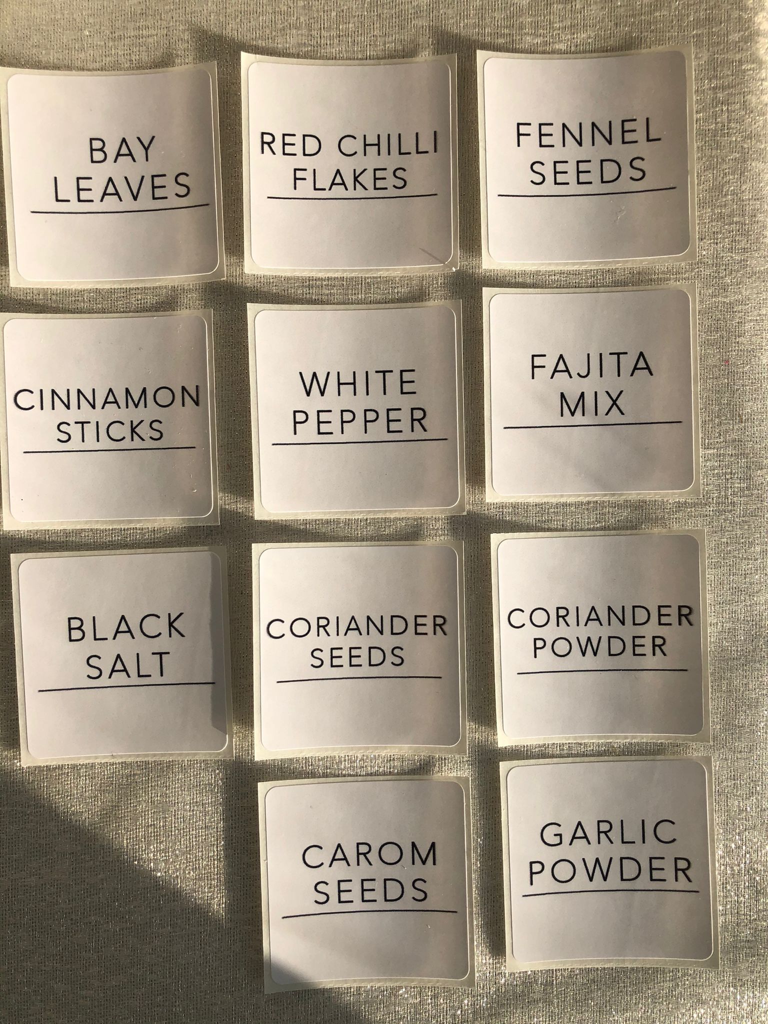 Minimalist Square Kitchen Jar Labels - Creationz By Saba