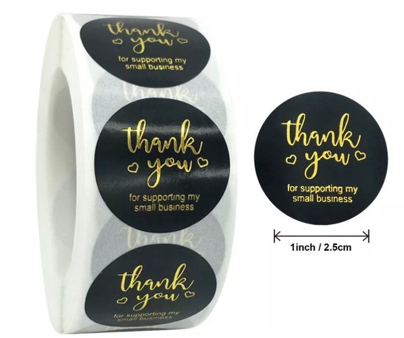 1.5” Thank you stickers | sticker roll | small business stickers | 500 stickers | packaging order stickers | packing stickers | thank you | ship