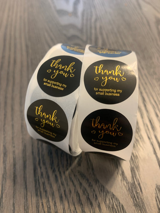 1.5” Thank you stickers | sticker roll | small business stickers | 500 stickers | packaging order stickers | packing stickers | thank you | ship