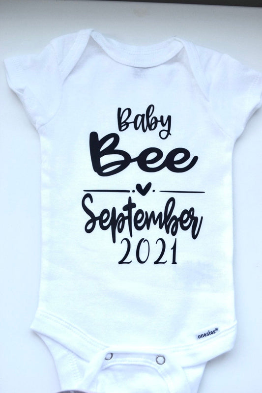Pregnancy Announcement Onesie | last name onesie | baby name | Name Custom Onesies | Baby Announcement Bodysuit | Custom Onesies | - Creationz By Saba