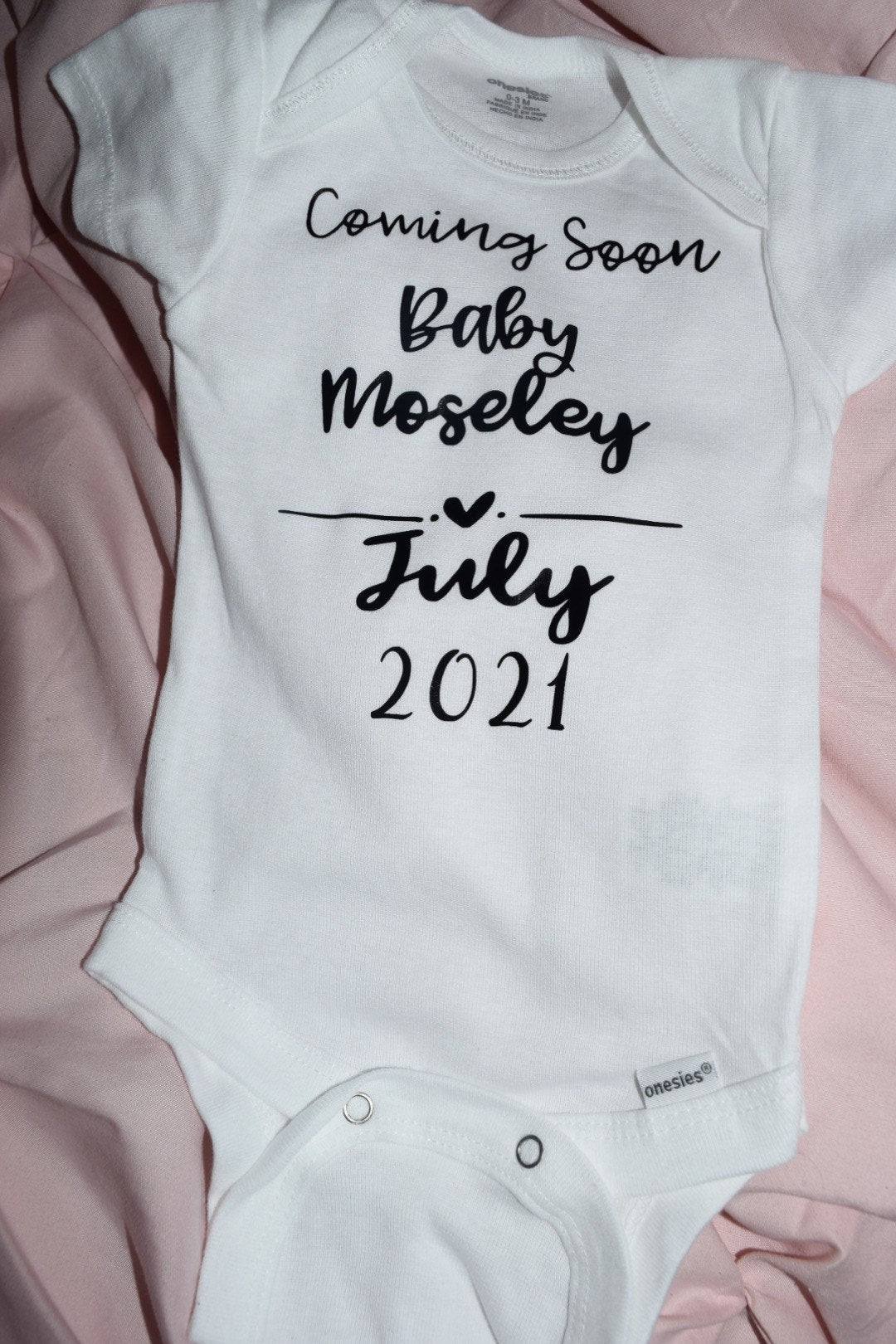 Pregnancy Announcement Onesie | last name onesie | baby name | Name Custom Onesies | Baby Announcement Bodysuit | Custom Onesies | - Creationz By Saba