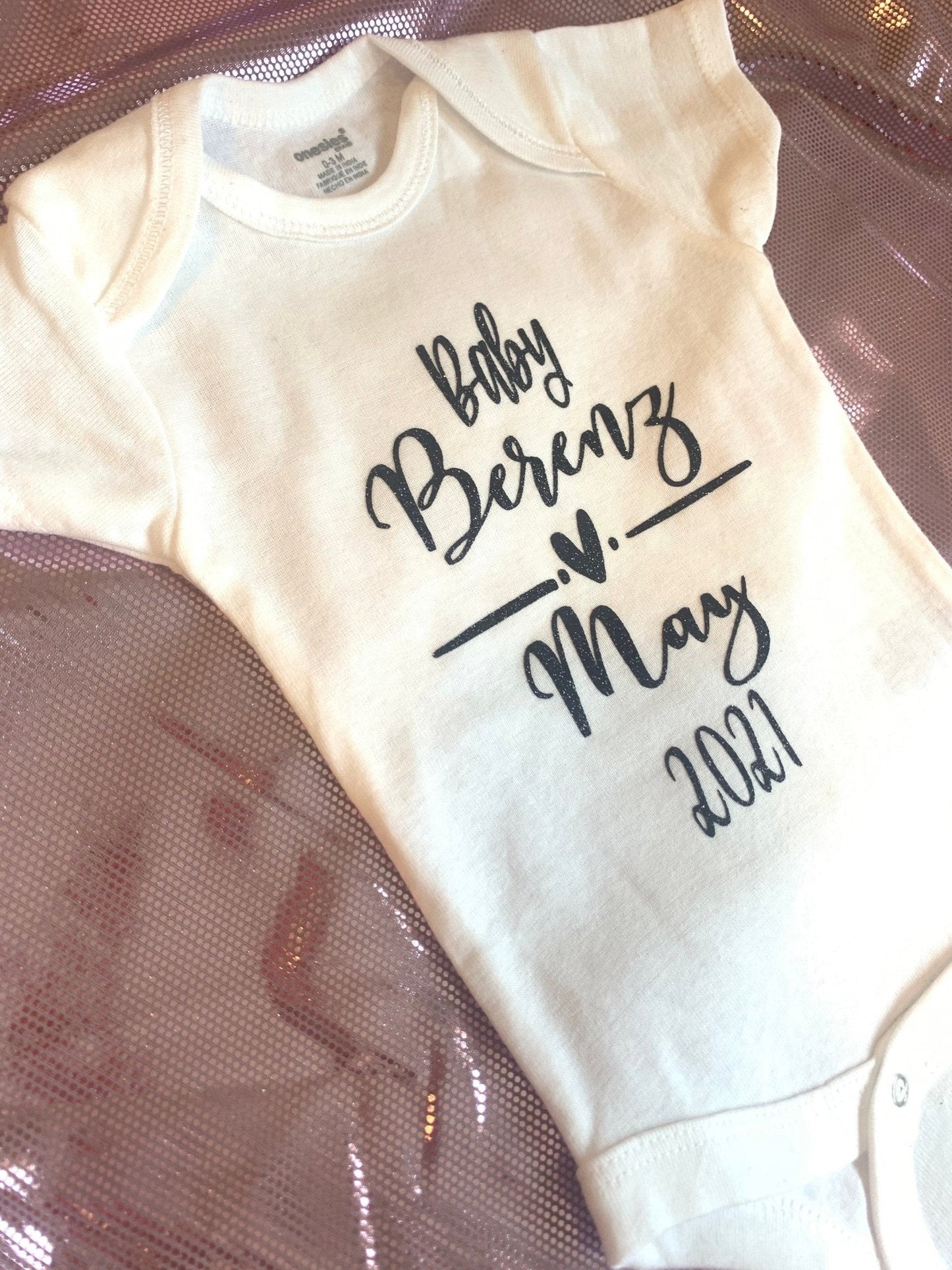 Pregnancy Announcement Onesie | last name onesie | baby name | Name Custom Onesies | Baby Announcement Bodysuit | Custom Onesies | - Creationz By Saba