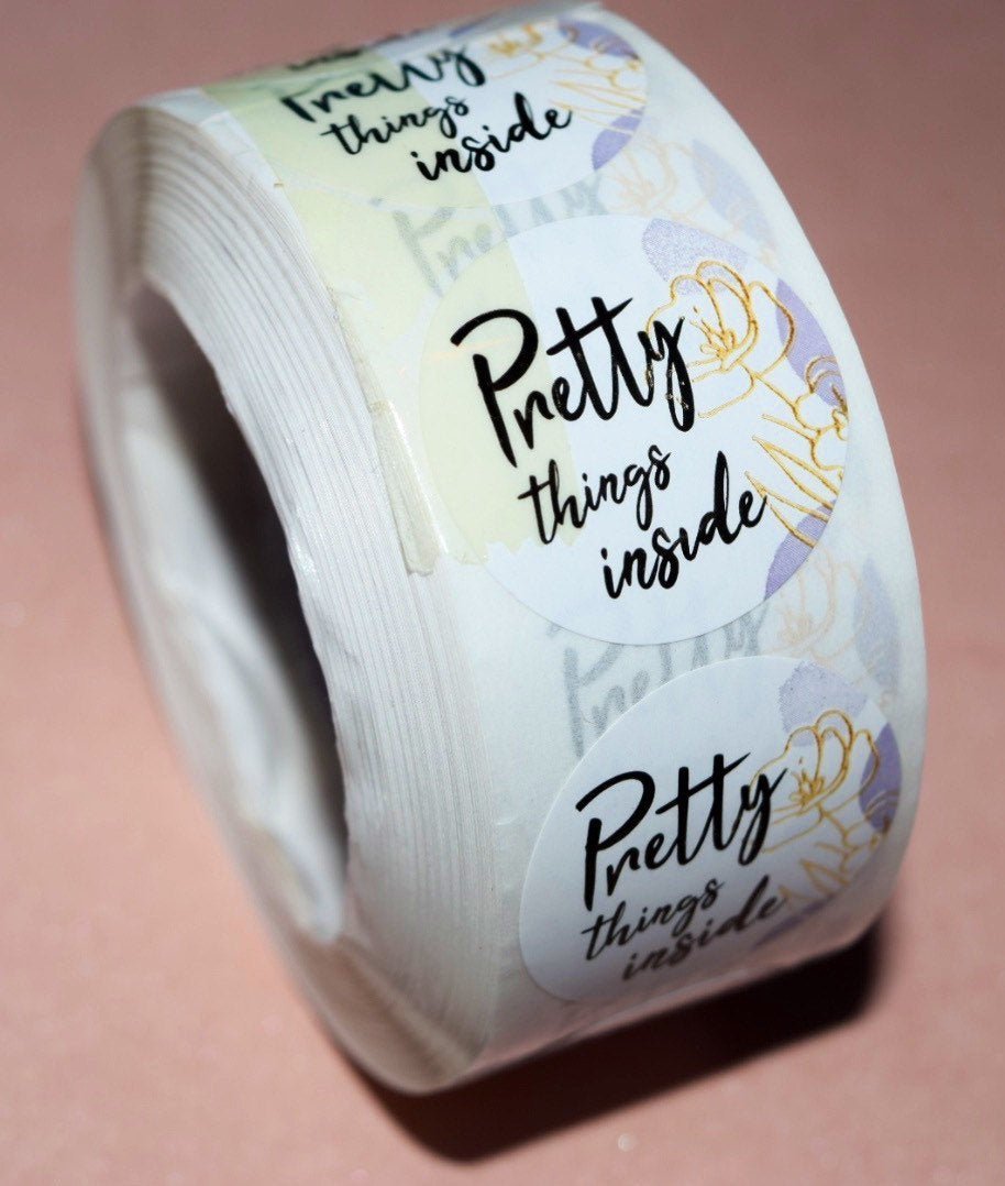 Pretty things inside stickers | small business stickers | 500 stickers | packaging order stickers | packing stickers | thank you | shipping - Creationz By Saba