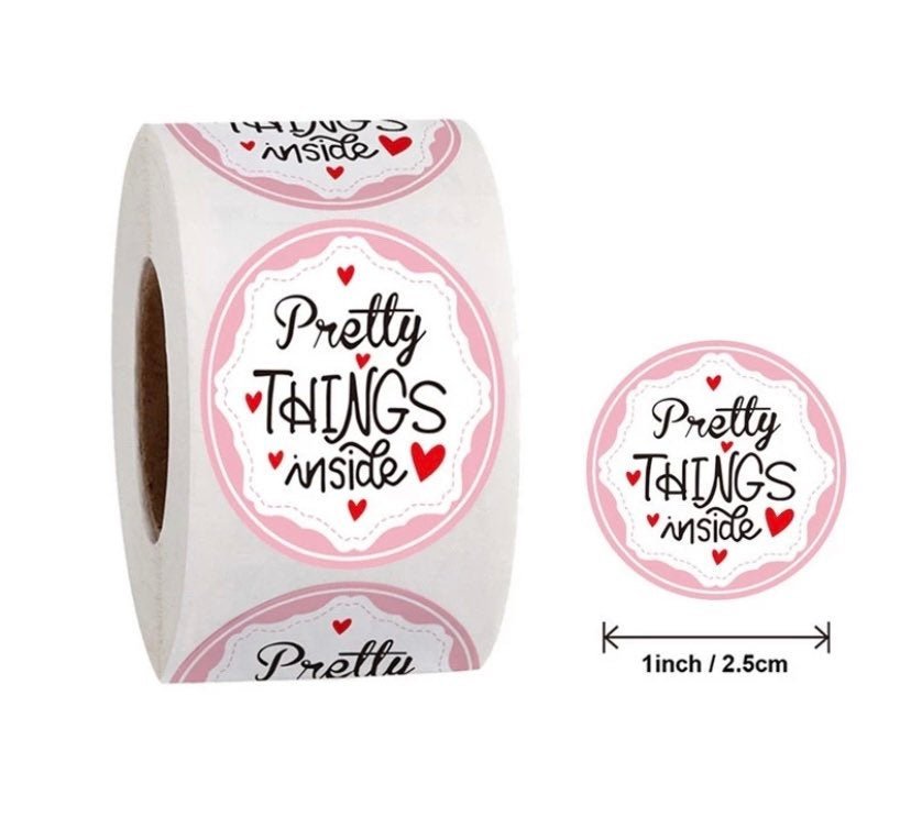 Pretty things inside stickers | small business stickers | 500 stickers | packaging order stickers | packing stickers | thank you | shipping - Creationz By Saba