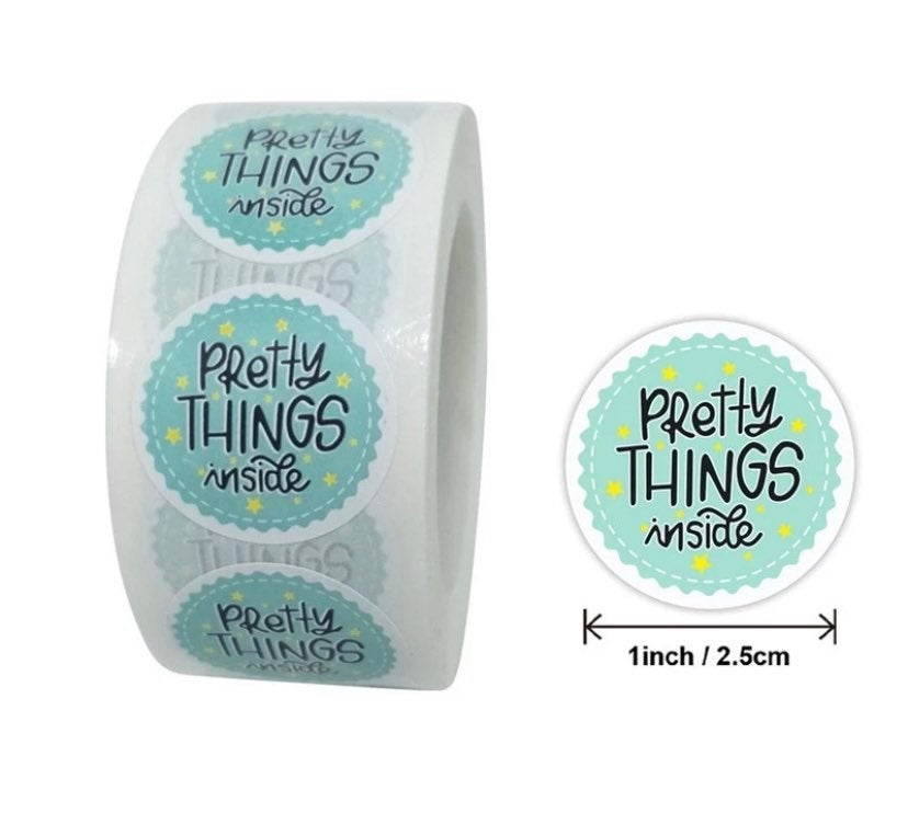 Pretty things inside stickers | small business stickers | 500 stickers | packaging order stickers | packing stickers | thank you | shipping - Creationz By Saba