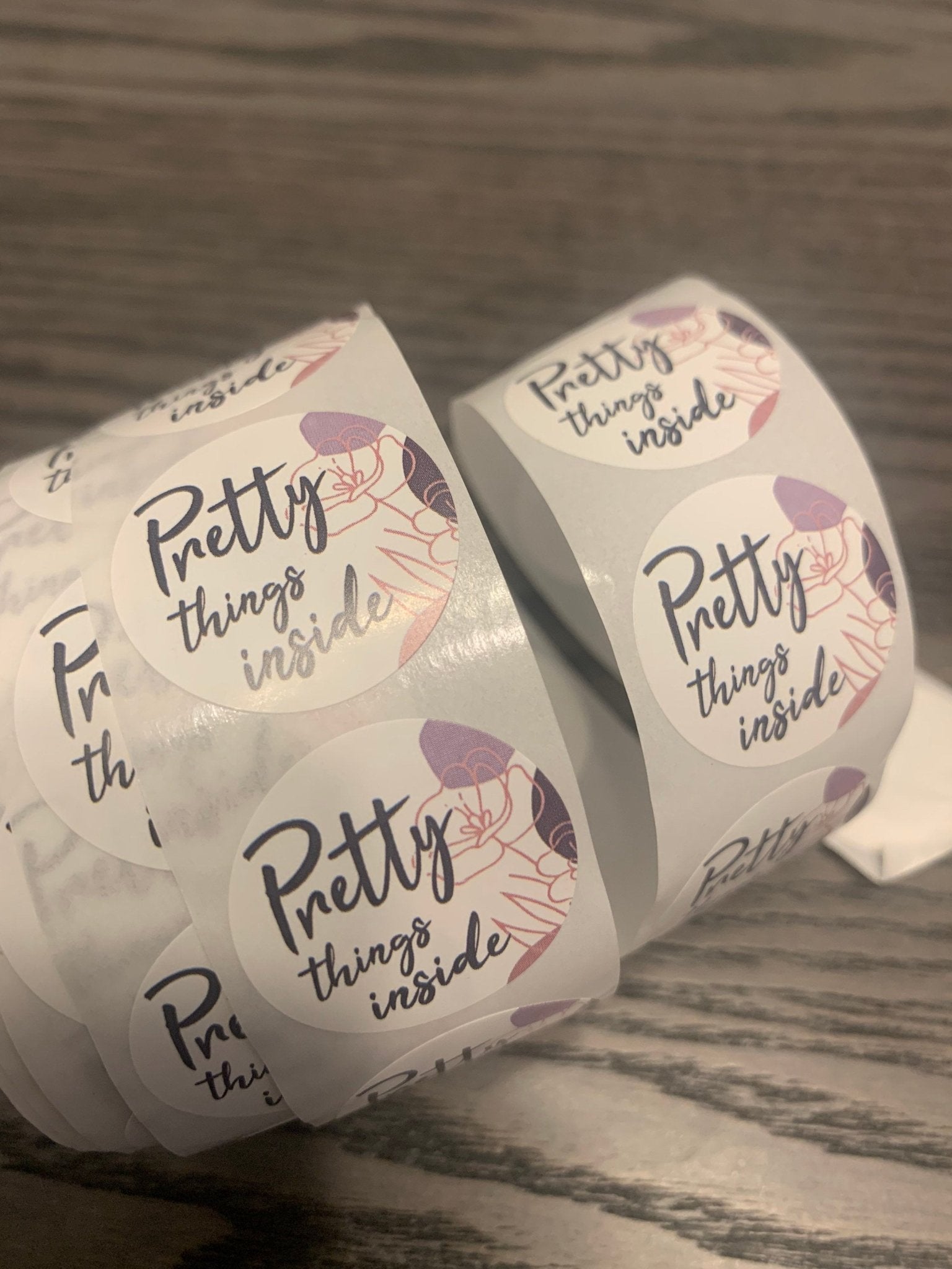 Pretty things inside stickers | sticker roll | small business stickers | 500 stickers | packaging order stickers | packing stickers | - Creationz By Saba