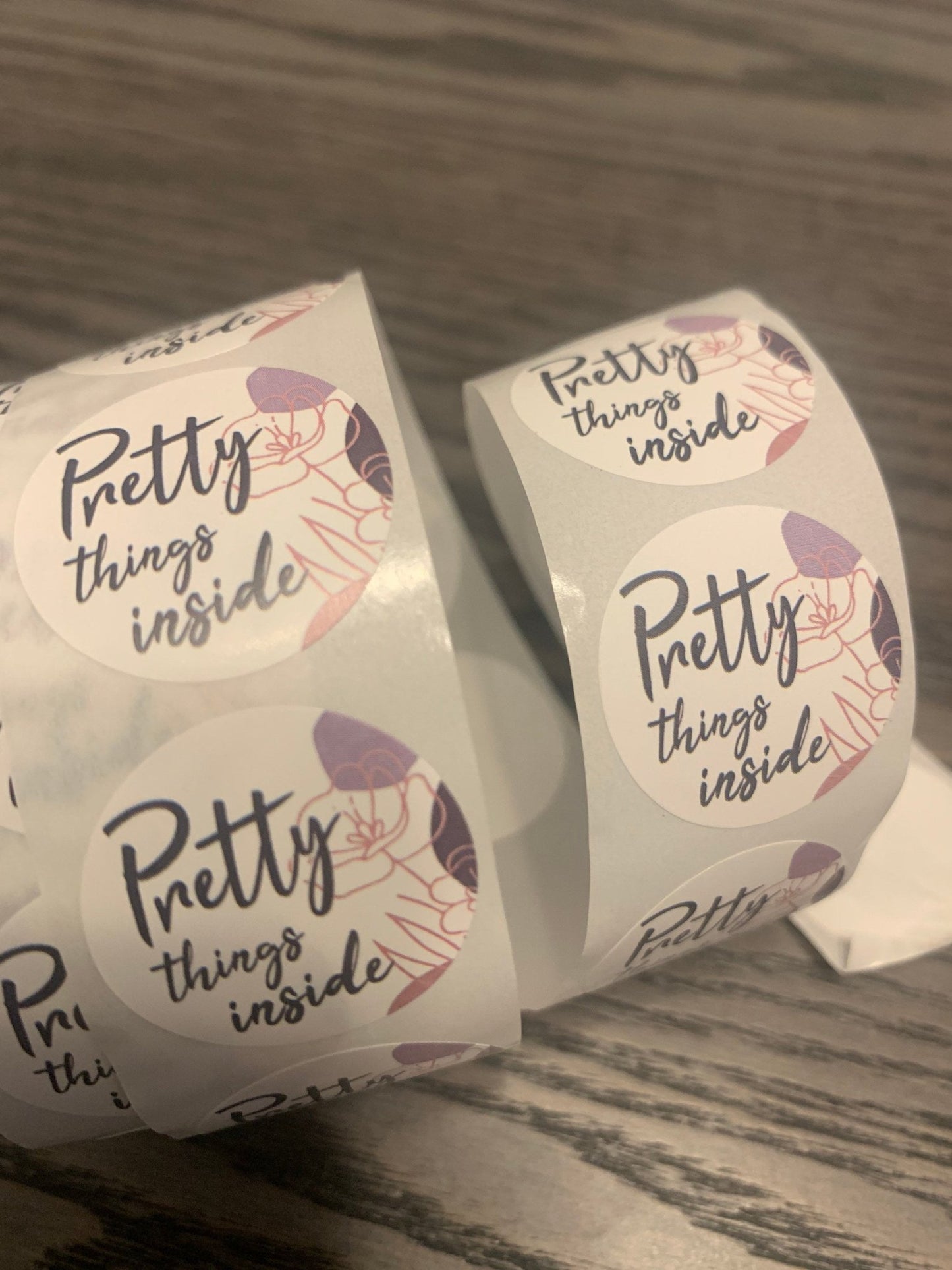 Pretty things inside stickers | sticker roll | small business stickers | 500 stickers | packaging order stickers | packing stickers | - Creationz By Saba