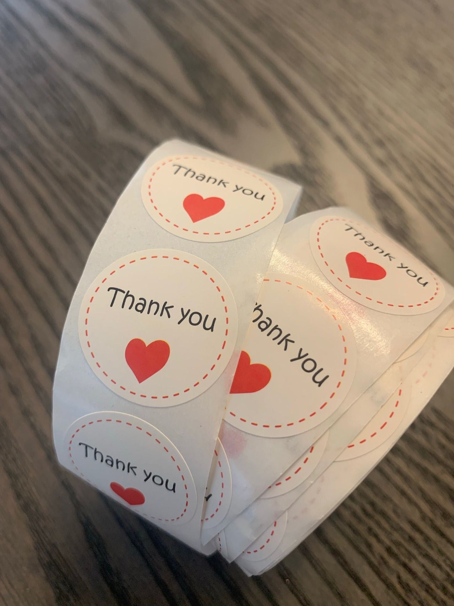 Thank You Sticker 500 Stickers Roll | Black and Red Thank You Stickers - Creationz By Saba