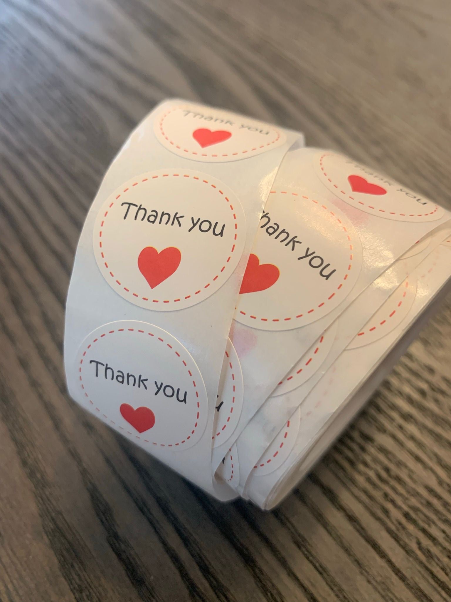 Thank You Sticker 500 Stickers Roll | Black and Red Thank You Stickers - Creationz By Saba