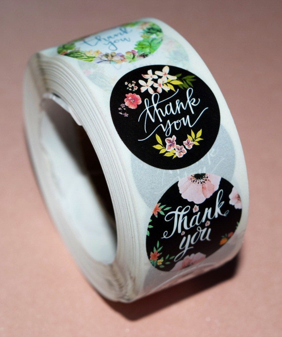 Thank you stickers | sticker roll | small business stickers | 500 stickers | packaging order stickers | packing stickers | thank you | ship - Creationz By Saba