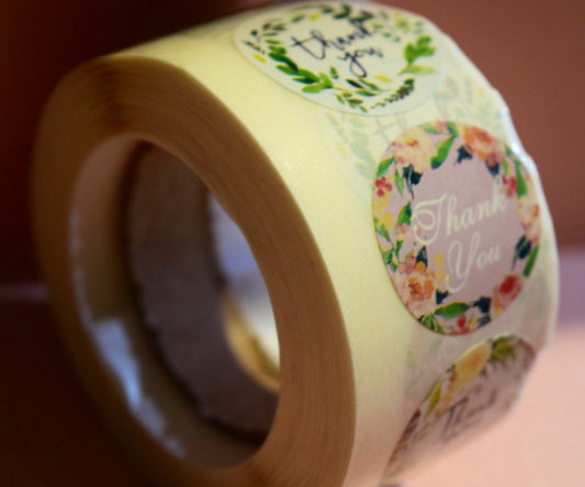 Thank you stickers | sticker roll | small business stickers | 500 stickers | packaging order stickers | packing stickers | thank you | ship - Creationz By Saba