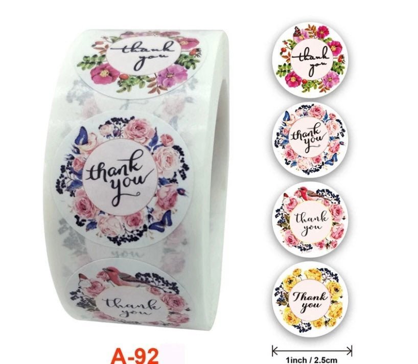 Thank you stickers | sticker roll | small business stickers | 500 stickers | packaging order stickers | packing stickers | thank you | ship - Creationz By Saba