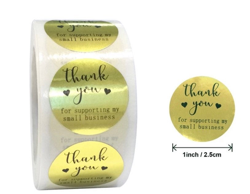 Thank you stickers | sticker roll | small business stickers | 500 stickers | packaging order stickers | packing stickers | thank you | ship - Creationz By Saba
