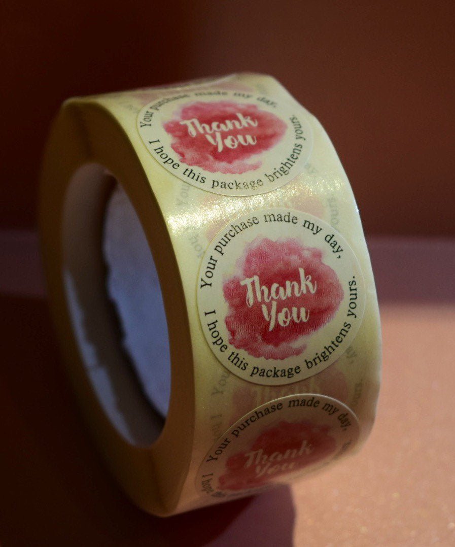 Thank you stickers | sticker roll | small business stickers | 500 stickers | packaging order stickers | packing stickers | thank you | ship - Creationz By Saba