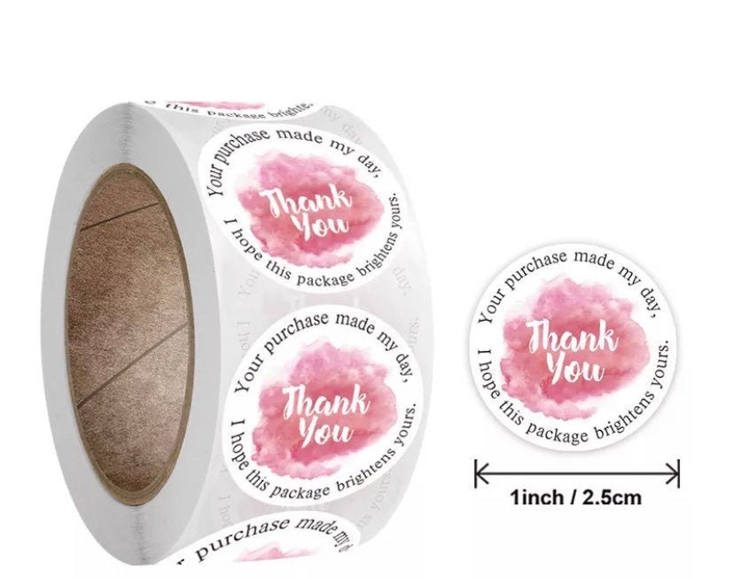 Thank you stickers | sticker roll | small business stickers | 500 stickers | packaging order stickers | packing stickers | thank you | ship - Creationz By Saba