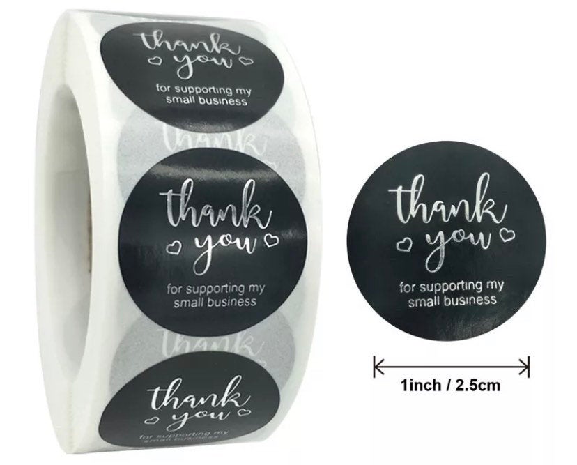 Thank you stickers | sticker roll | small business stickers | 500 stickers | packaging order stickers | packing stickers | thank you | ship - Creationz By Saba
