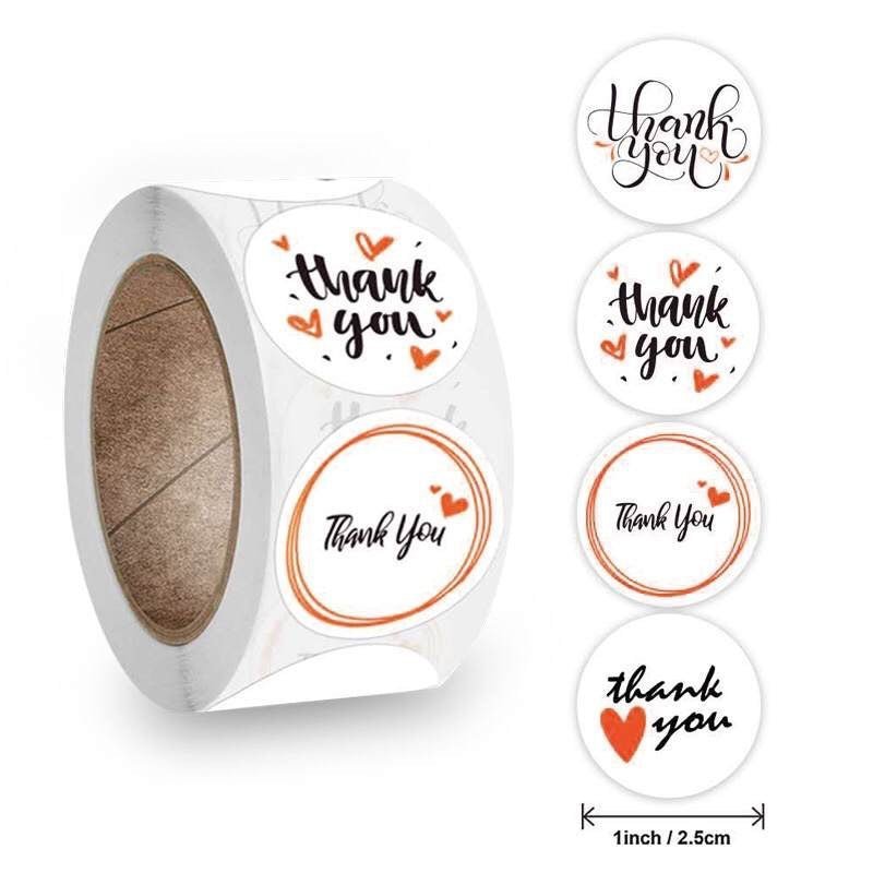 Thank you stickers | sticker roll | small business stickers | 500 stickers | packaging order stickers | packing stickers | thank you | ship - Creationz By Saba