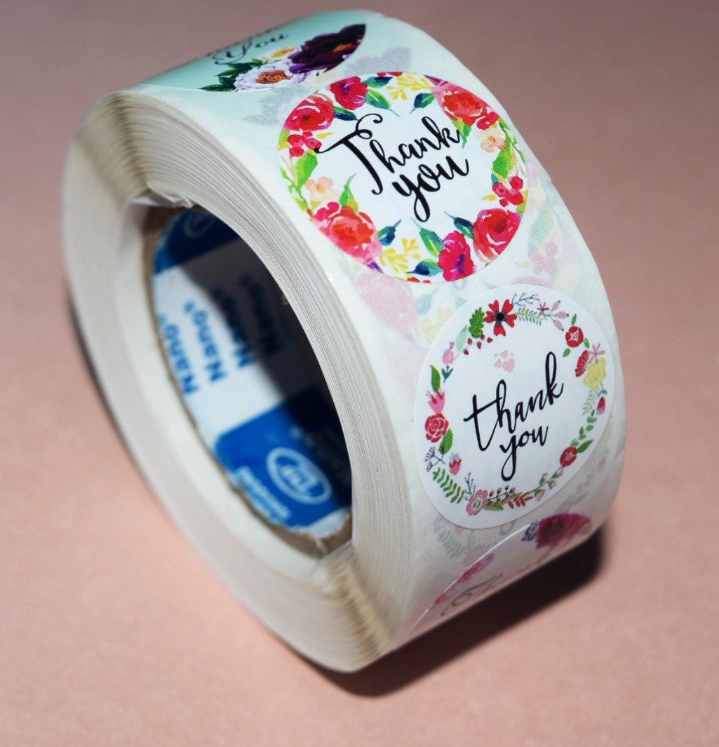 Thank you stickers | sticker roll | small business stickers | 500 stickers | packaging order stickers | packing stickers | thank you | ship - Creationz By Saba